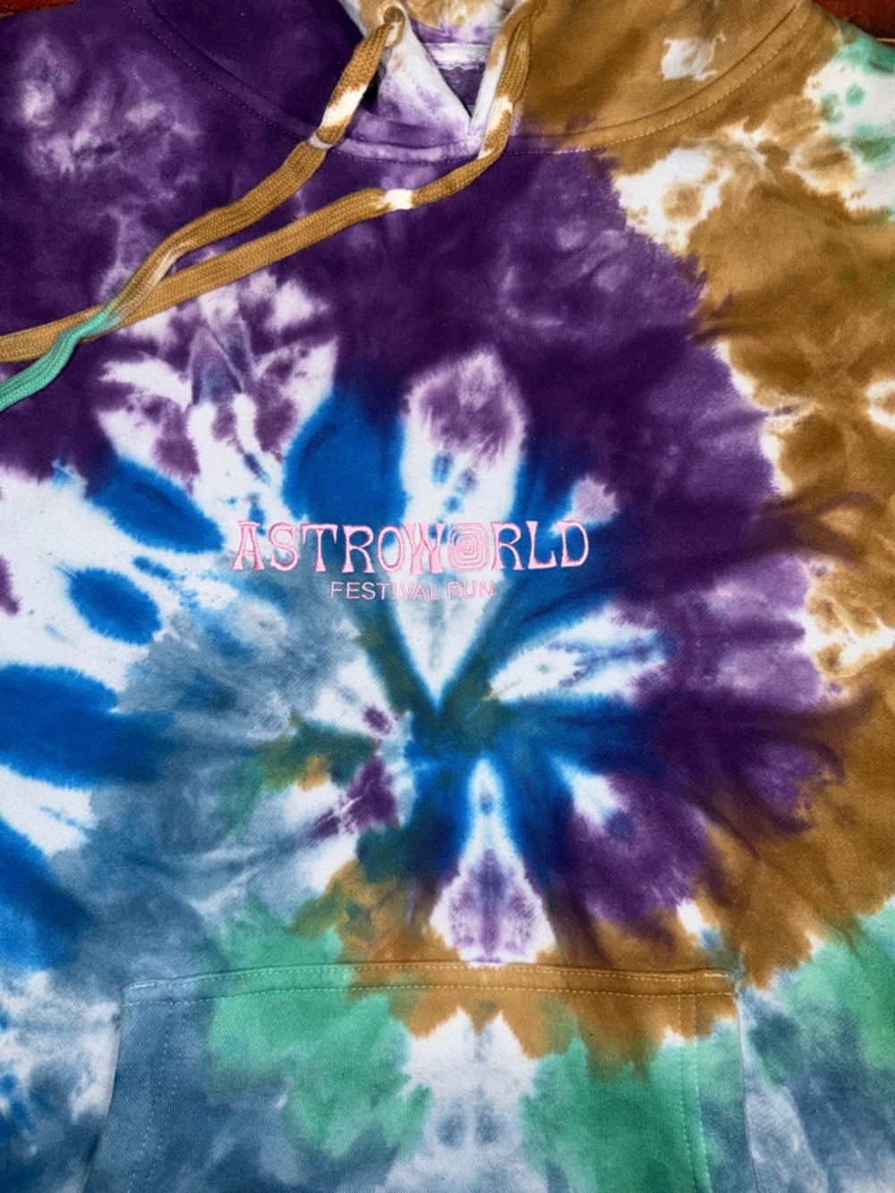Astroworld Brand New Men’s Medium Tie-Dye Pullover Hoodie - Picture 6 of 10